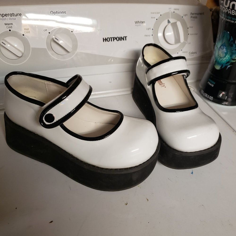 Pearl white Demonia Sprite Mary Janes